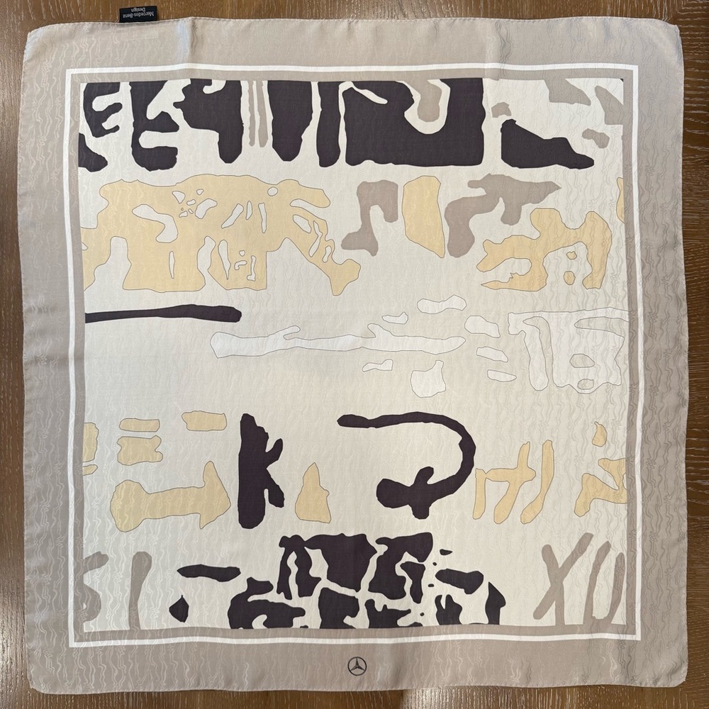 Mercedes Abstract Patterned Silk Scarf 34”